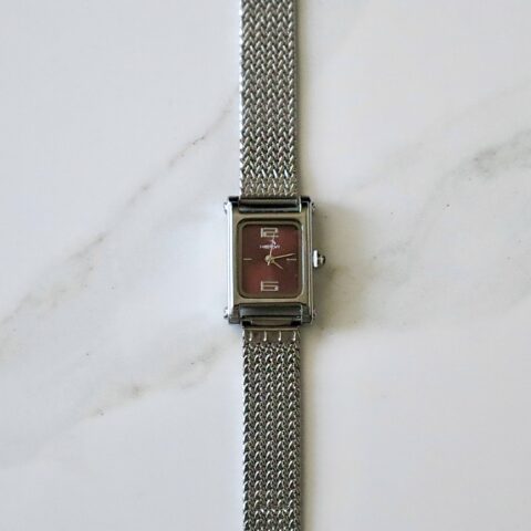 Atene Watch in Silver and Bordeaux